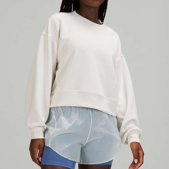 lululemon athletica Tops - Lululemon Softstreme Perfectly Oversized Cropped Crew - 0 Bone/White Opal